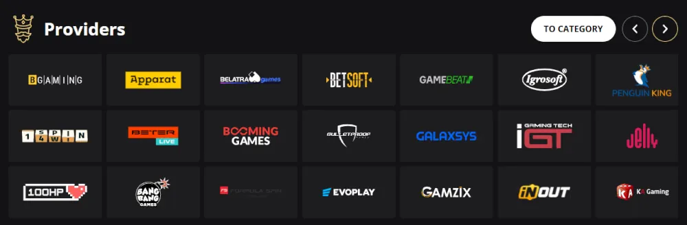 Lex Casino Game Providers